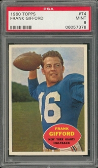 1960 Topps #74 Frank Gifford – PSA MINT 9